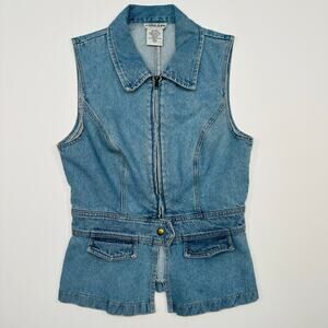 Vintage Y2K Niki-Lee Zip Front Denim Vest Size Medium